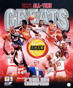 Houston Rockets All-Time Greats (10 Legends, 2 Championships) Premium Poster Print - Photofile