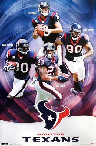 Houston Texans "Superstars" Poster (Foster, Schaub, Williams, Johnson) - Costacos Sports 2011