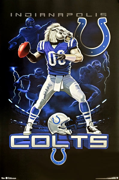 Indianapolis Colts "On Fire" NFL Theme Art Poster - Costacos Sports