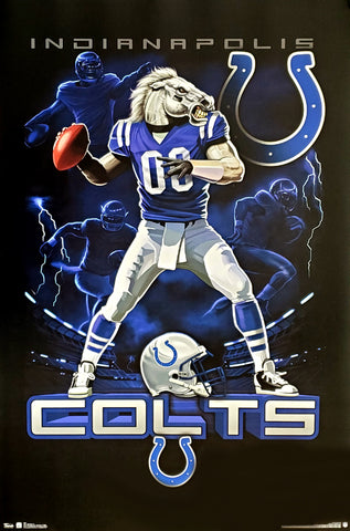 Indianapolis Colts "On Fire" NFL Theme Art Poster - Costacos Sports