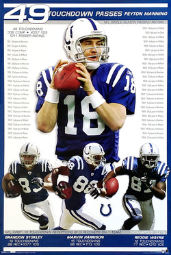 Indianapolis Colts "TD Record 2004" (Peyton Manning, Stokley, Harrison, Wayne) Poster- Costacos Sports