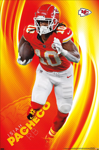 Isiah Pacheco "Dynamo" Kansas City Chiefs Official NFL Football Wall Poster - Costacos Sports 2024