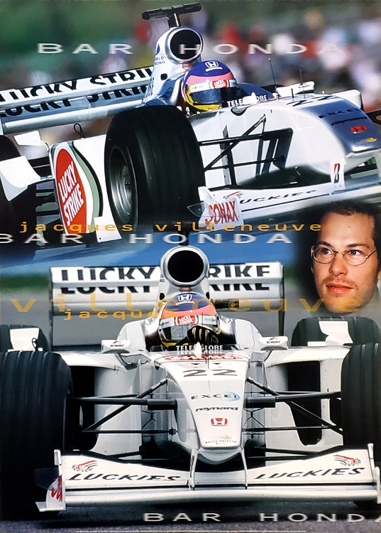 Jacques Villeneuve Bar Honda 2000 Formula 1 Racing Poster - U.K.