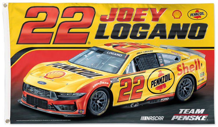 Joey Logano Pennzoil #22 Official NASCAR Deluxe 3'x5' Banner Flag