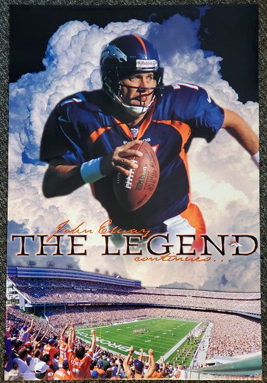 John Elway The Legend Denver Broncos Vintage Original Poster - Costacos  1998