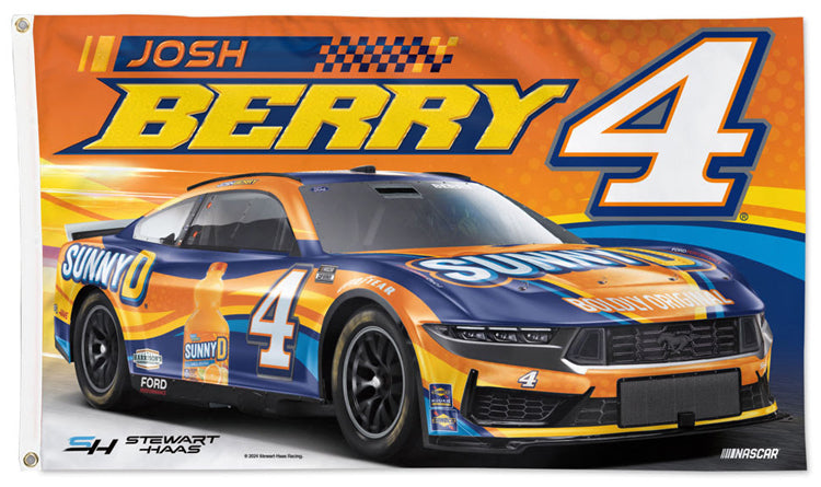 USA ナスカー看板　インターステイト Josh Berry NASCAR SunnyD #4 Mustang Official Deluxe-Edition 3'x5