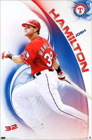 Josh Hamilton "In the Zone" Texas Rangers MLB Action Poster - Costacos 2011