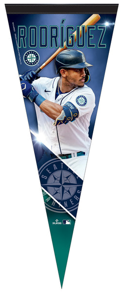 *SHIPS 5/18* Julio Rodriguez Seattle Mariners MLB Action Series Official Premium 12x30 Felt Pennant - Wincraft Inc.