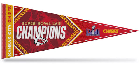 Kansas City Chiefs Super Bowl LVIII (2024) CHAMPIONS Premium Felt Collector's Pennant - Rico Inc.