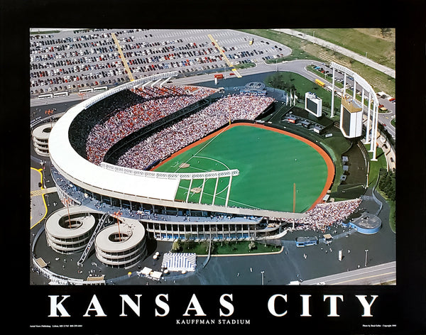 Kansas City Royals Kauffman Stadium Classic Gameday 22x28 Poster Print - Aerial Views 1995