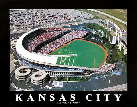Kansas City Royals Kauffman Stadium Classic Gameday 22x28 Poster Print - Aerial Views 1995
