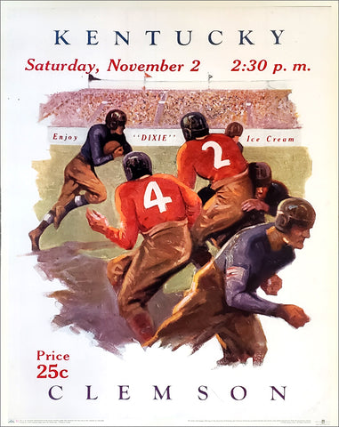 Kentucky Wildcats vs. Clemson 1929 Vintage Program Cover Poster Reproduction - Asgard Press