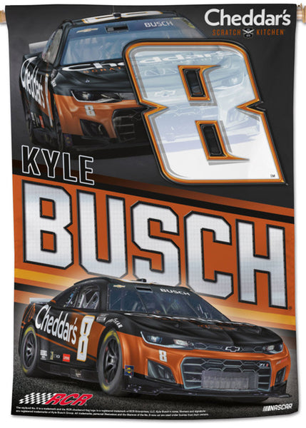 Kyle Busch NASCAR Cheddar's #8 Premium 28x40 WALL BANNER - Wincraft 2024