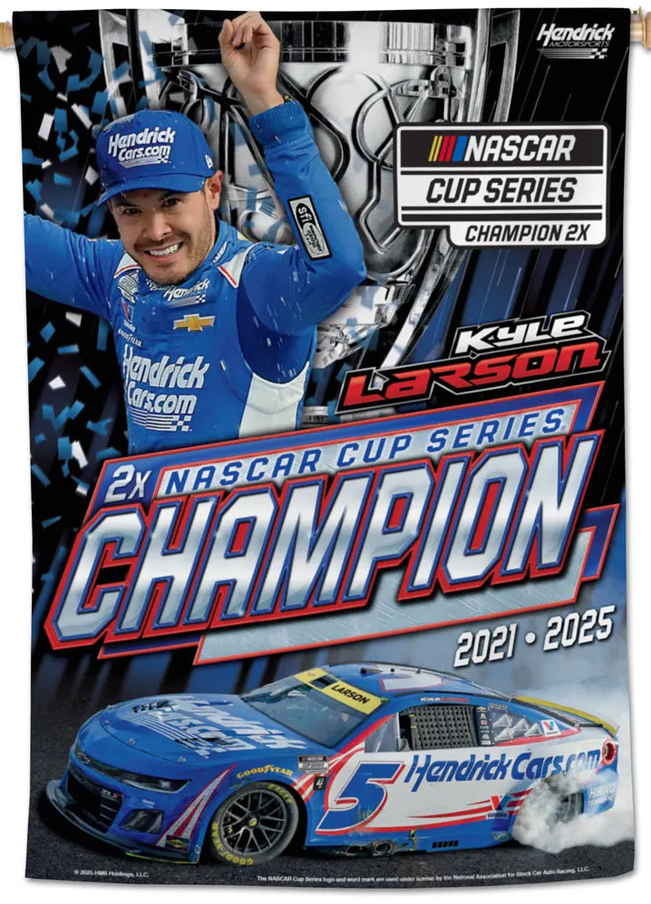 Kyle Larson 2025 NASCAR Cup Series CHAMPION Commemorative 28x40 Banner — free download