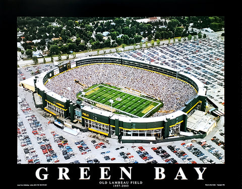 Green Bay Packers "Old Lambeau Field" (1996) Poster Print - Aerial Views Inc.