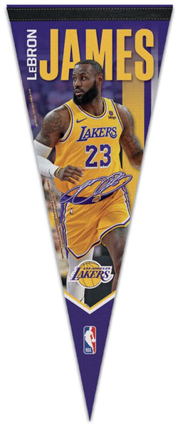 LeBron James LA Lakers #23 Signature Action Premium Felt Collector's Pennant - Wincraft 2023