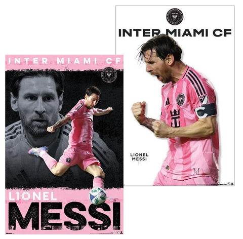 COMBO: Lionel Messi Inter Miami CF Official MLS Soccer Action 2-Poster Combo Set