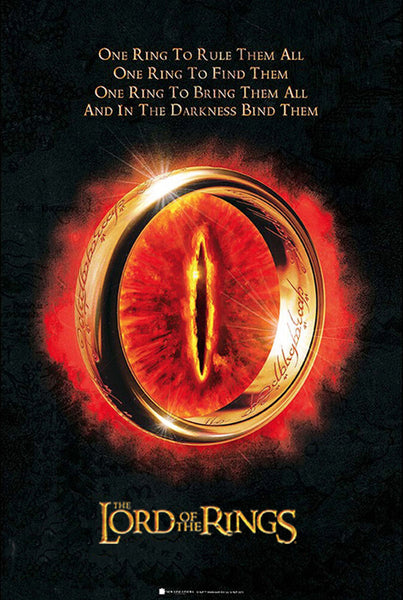 ONE RING TO RULE THEM ALL from J.R.R. Tolkien's The Lord of the Rings 24x36 Poster