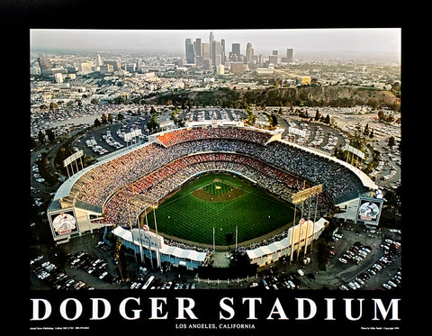 Los Angeles Dodgers Dodger Stadium Aerial View Premium 22x28 Poster Print - Aerial Views Inc.