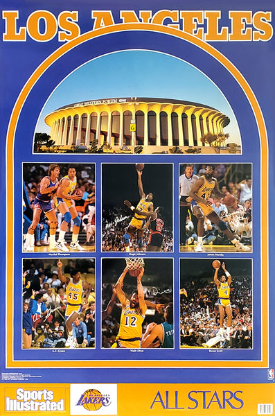 Los Angeles Lakers "Superstars 1990" Vintage Original SI Poster - Marketcom Inc.