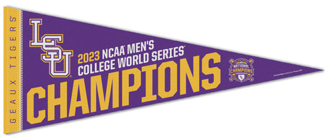 LSU Tigers 2023 NCAA College World Series Champions Premium Felt Collector's Pennant - Wincraft