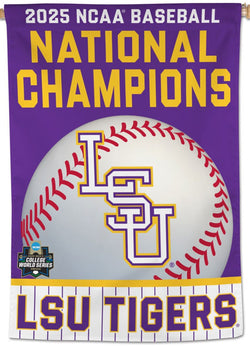LSU Tigers 2025 NCAA Baseball College World Series Champions 28x40 Wall Banner - Wincraft
