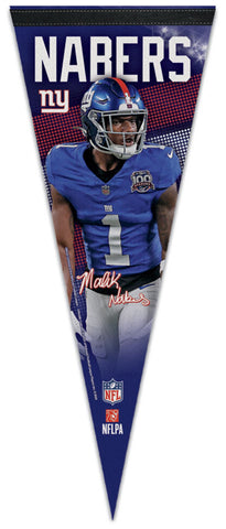 Malik Nabers New York Giants NFL Signature Series Premium Felt Collector's Pennant - Wincraft 2025