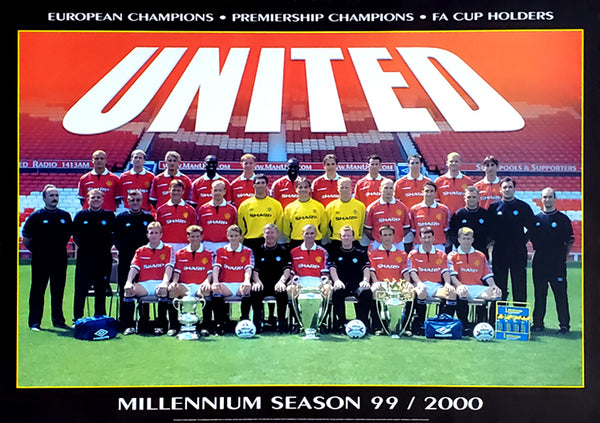 Manchester United "Millennium Season" Team Portrait 1999/2000 Poster - UK 1999