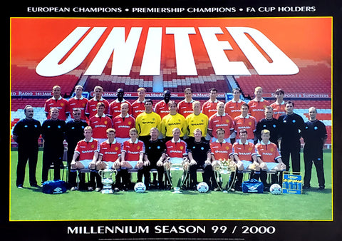 Manchester United "Millennium Season" Team Portrait 1999/2000 Poster - UK 1999