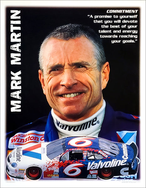 Mark Martin "Commitment" NASCAR Racing Superstar Inspirational Poster - SMR 1998