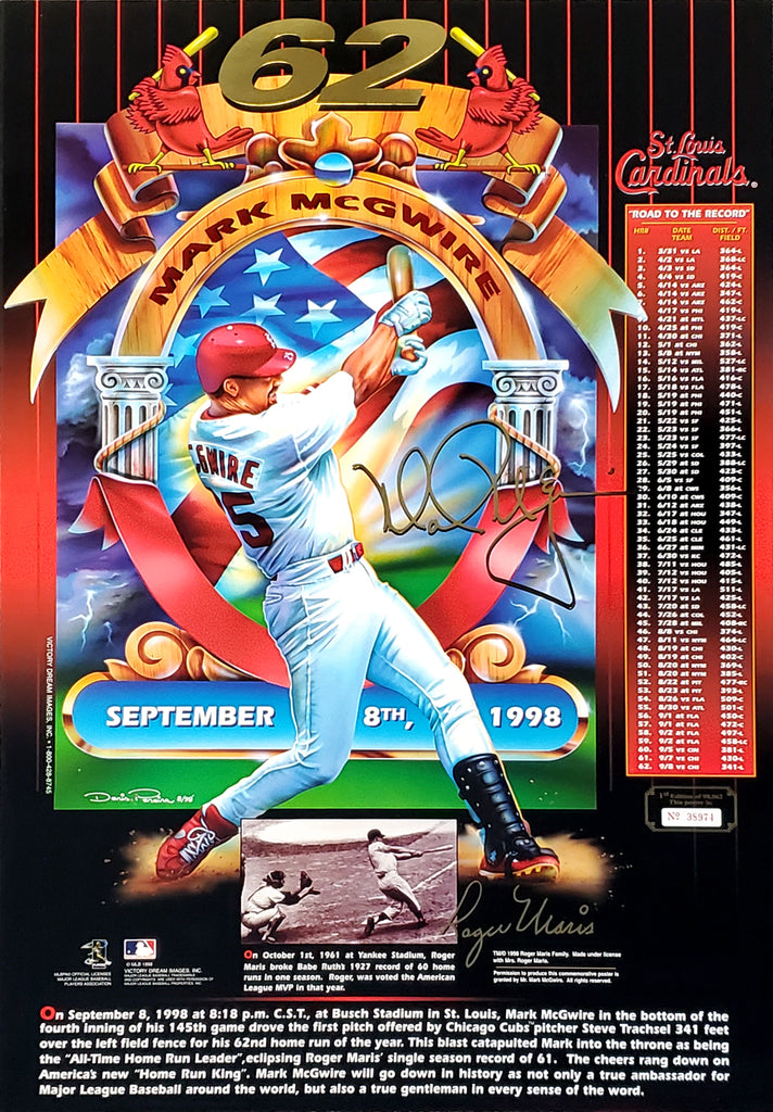 Mark McGwire St. Louis Cardinals 62nd Home Run Limited Edition Premium Sports Poster Warehouse Mark McGwire St. Louis Cardinals 62nd Home Run Limited Edition Premium Sports Poster Warehouse