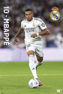 *SHIPS 11/7* Kylian Mbappé "Superstar" Real Madrid CF Official La Liga Football Action 24x36 Poster - Grupo Erik (Spain)