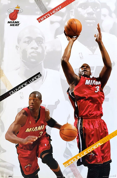 Dwyane Wade and Shaquille O'Neal "Dynamic Duo" Miami Heat Poster - Costacos 2006