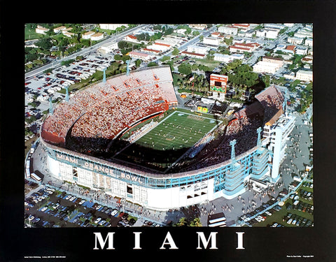 Miami Hurricanes Football "Orange Bowl Classic" 22x28 Poster - Aerial Views 2003