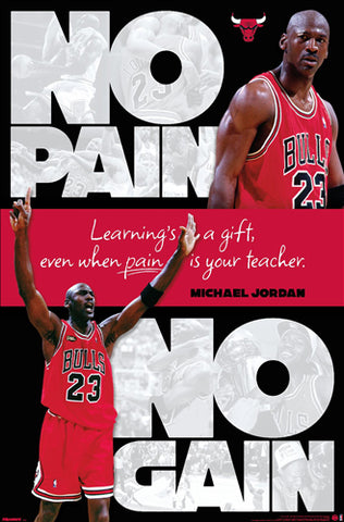 Michael Jordan "No Pain, No Gain" Chicago Bulls Motivational Poster - Costacos Sports/Upper Deck 2025