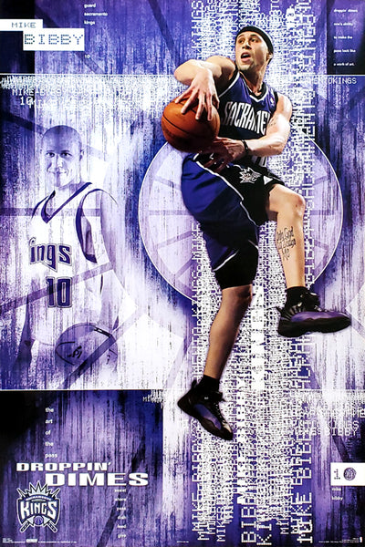 Mike Bibby "Droppin' Dimes" Sacramento Kings Poster - Costacos 2005