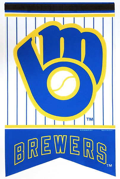 Milwaukee Brewers "Retro Glove" MLB Baseball Premium Felt Banner - Wincraft