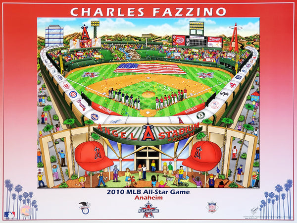MLB All-Star Game 2010 (Anaheim) Commemorative Pop Art Poster by Charles Fazzino