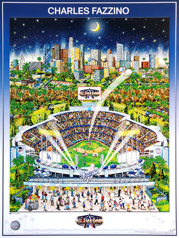 MLB All-Star Game 2022 (Los Angeles Dodger Stadium) Official Commemorative Pop Art Poster by Charles Fazzino