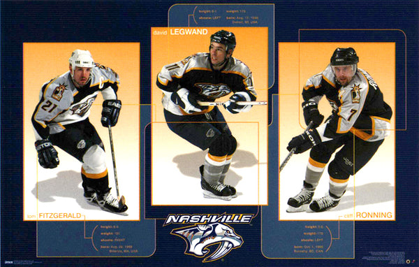 Nashville Predators "Stars 2000" Poster (Fitzgerald, Ronning, Legwand) - Costacos Sports