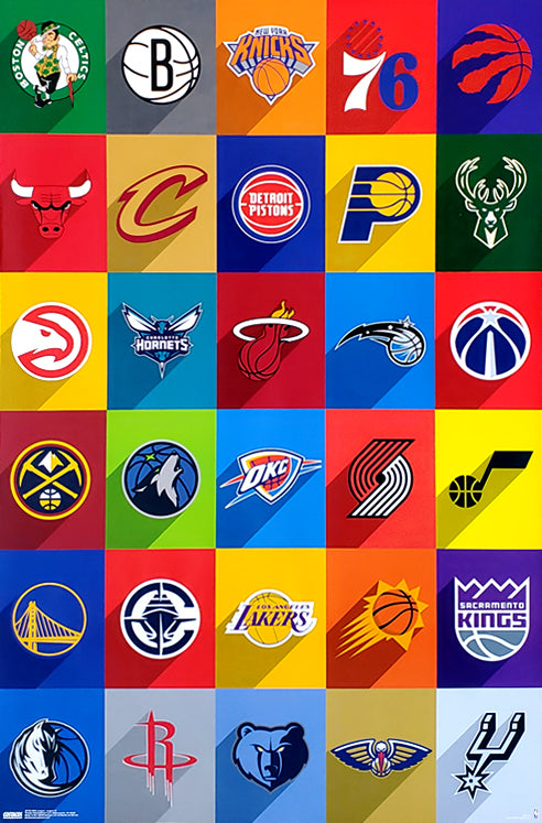 NBA Basketball Full Court Team Logos Poster (All 30 Teams) - Costacos –  Sports Poster Warehouse