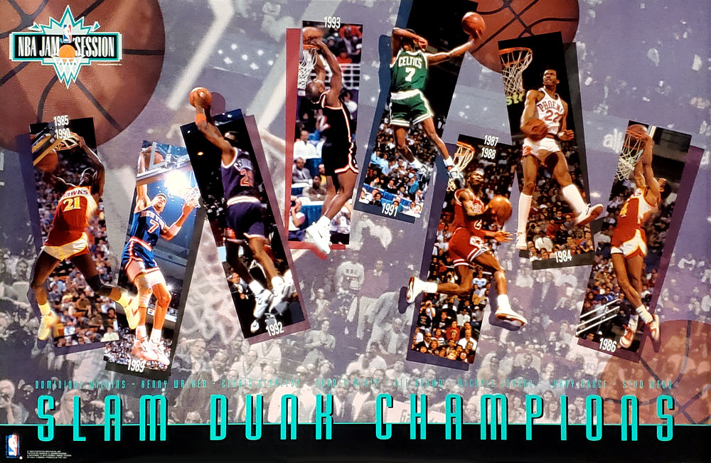 NBA Slam Dunk Contest Champions 1984-1993 Official Poster