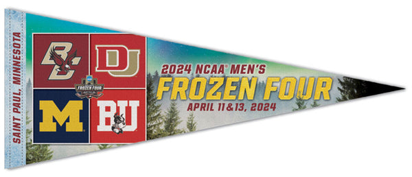 NCAA Men's Hockey Frozen Four 2024 Premium Felt Pennant (Michigan, BC, BU, Denver) - Wincraft