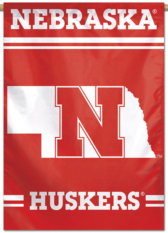 Nebraska Cornhuskers Husker Power Large Outdoor Banner Flag - 3x5 Ft, Polyester, Officially Licensed