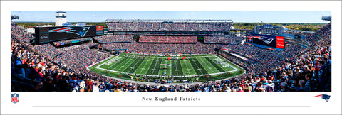 New England Patriots Gillette Stadium Gameday Panoramic Poster Print - Blakeway 2023