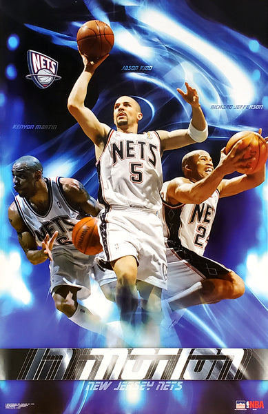 New Jersey Nets "In Motion" (Kidd, K-Mart, Jefferson) Poster - Starline 2003