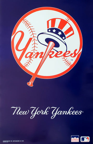 New York Yankees "Hat and Bat" MLB Team Logo Poster - Starline 1993