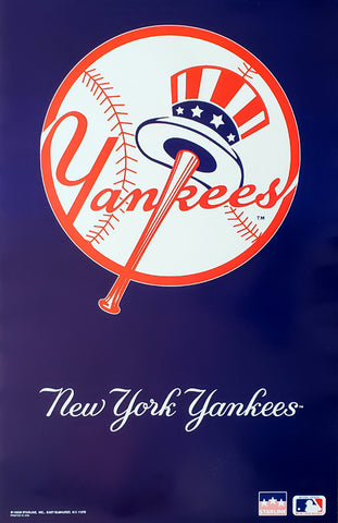 New York Yankees "Hat and Bat" MLB Team Logo Poster - Starline 1993