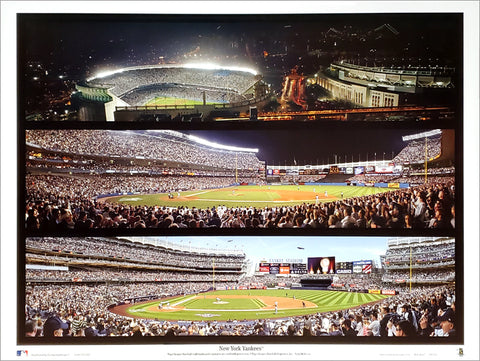 New York Yankees Yankee Stadium Panoramic Trio Poster Print - Everlasting Image by Rob Arra