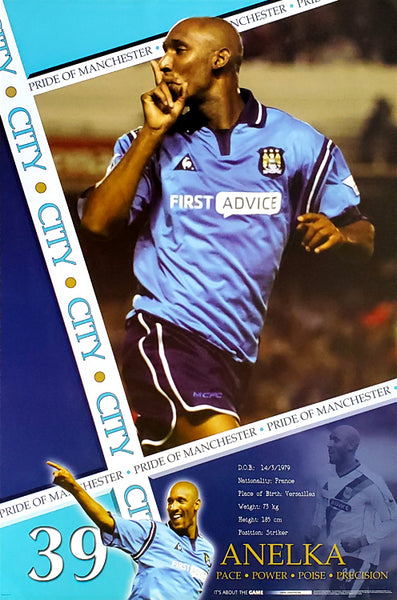 Nicolas Anelka "Pride of Manchester" Manchester City FC Poster - U.K. 2003
